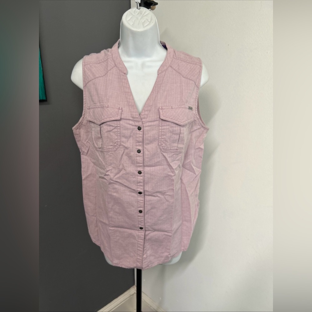 5.11 Tactical Women's Medium Top‎ Snap Front Pink Athletic Sleeveless Hiking